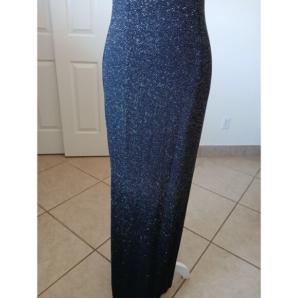 VTG 90s Dave & Johnny Maxi Dress Glitter   Rhinestone Straps 5/6 Formal Evening - Picture 3 of 16